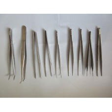 Pre-Owned Surgical Tweezers x 9